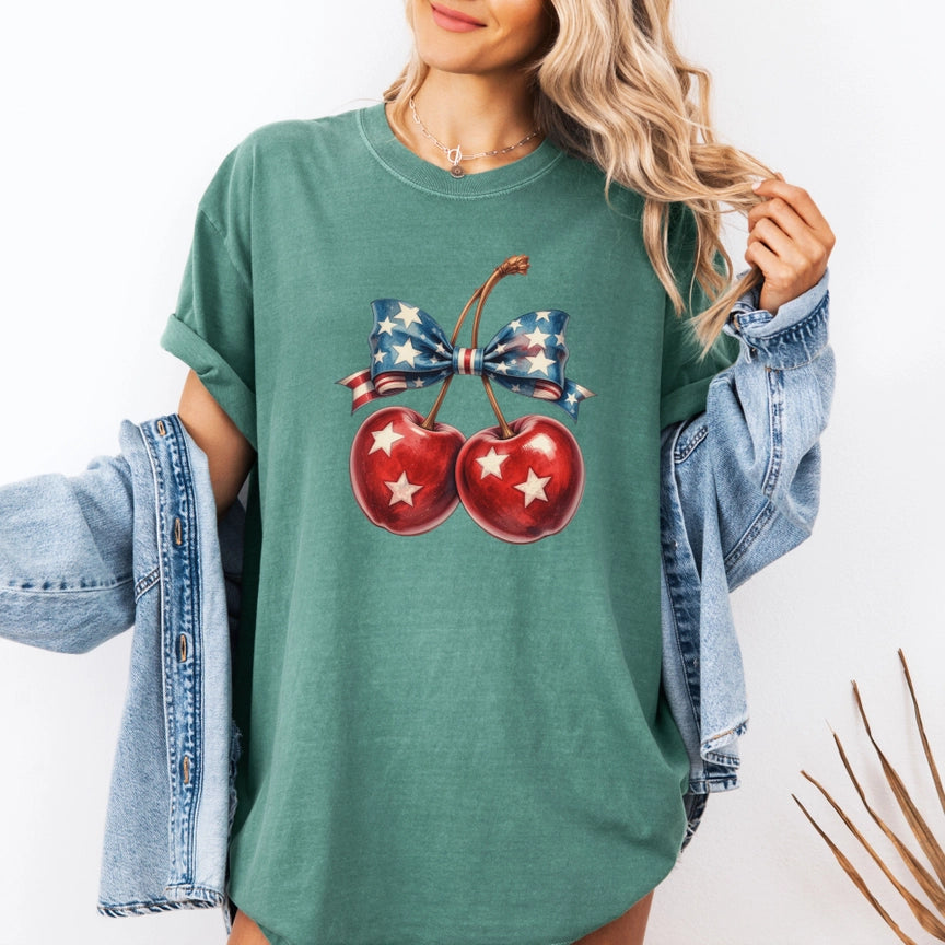 Pre-Order Patriotic Cherries Graphic Tee