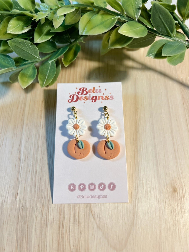 Pre-Order Little Fruits with Flowers Polymer Clay Earrings