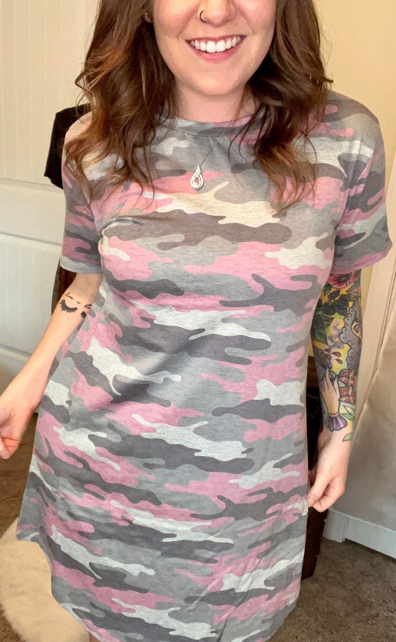 Pink Camo T-Shirt Dress
