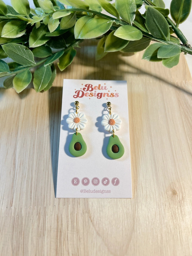 Pre-Order Little Fruits with Flowers Polymer Clay Earrings