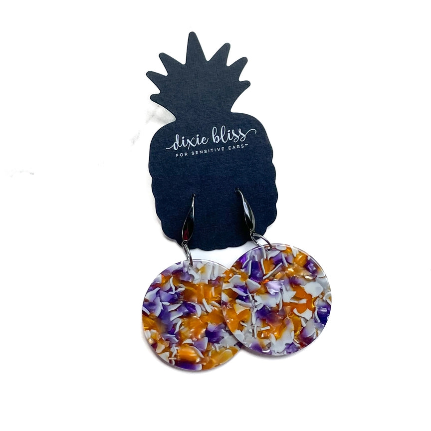 Pre-Order Purple Marble Earrings