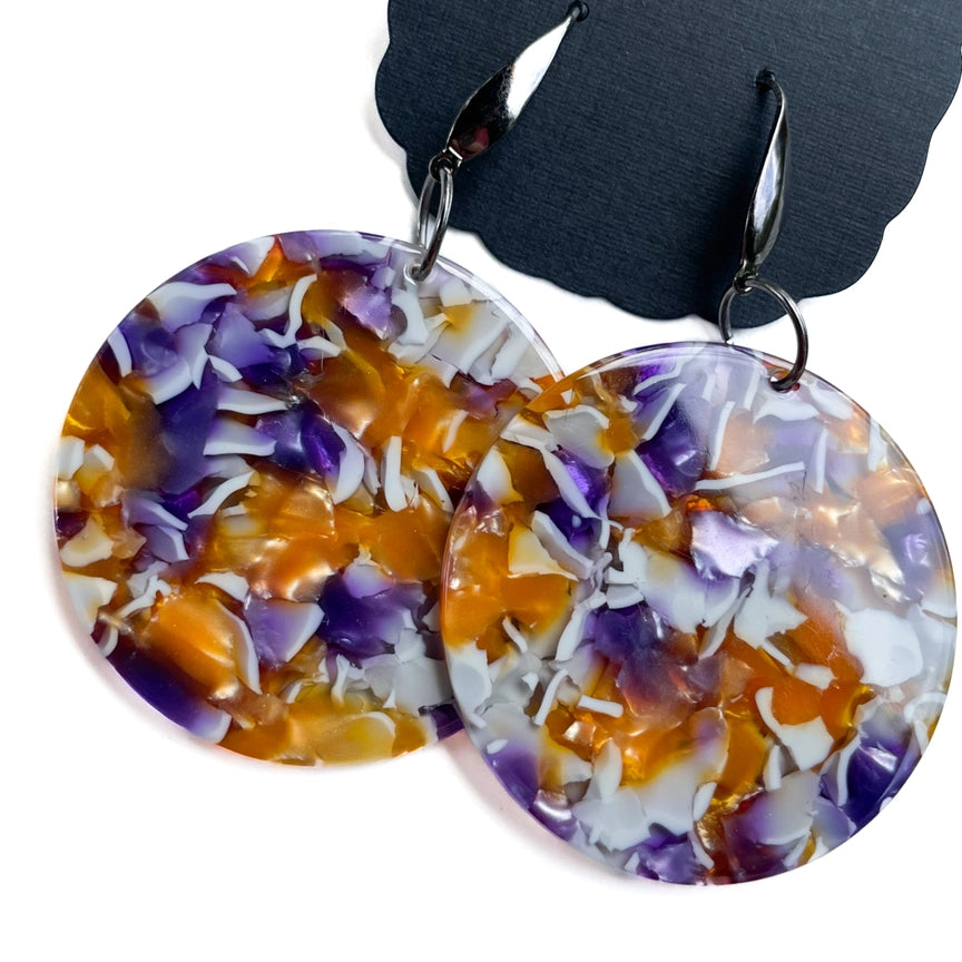 Pre-Order Purple Marble Earrings