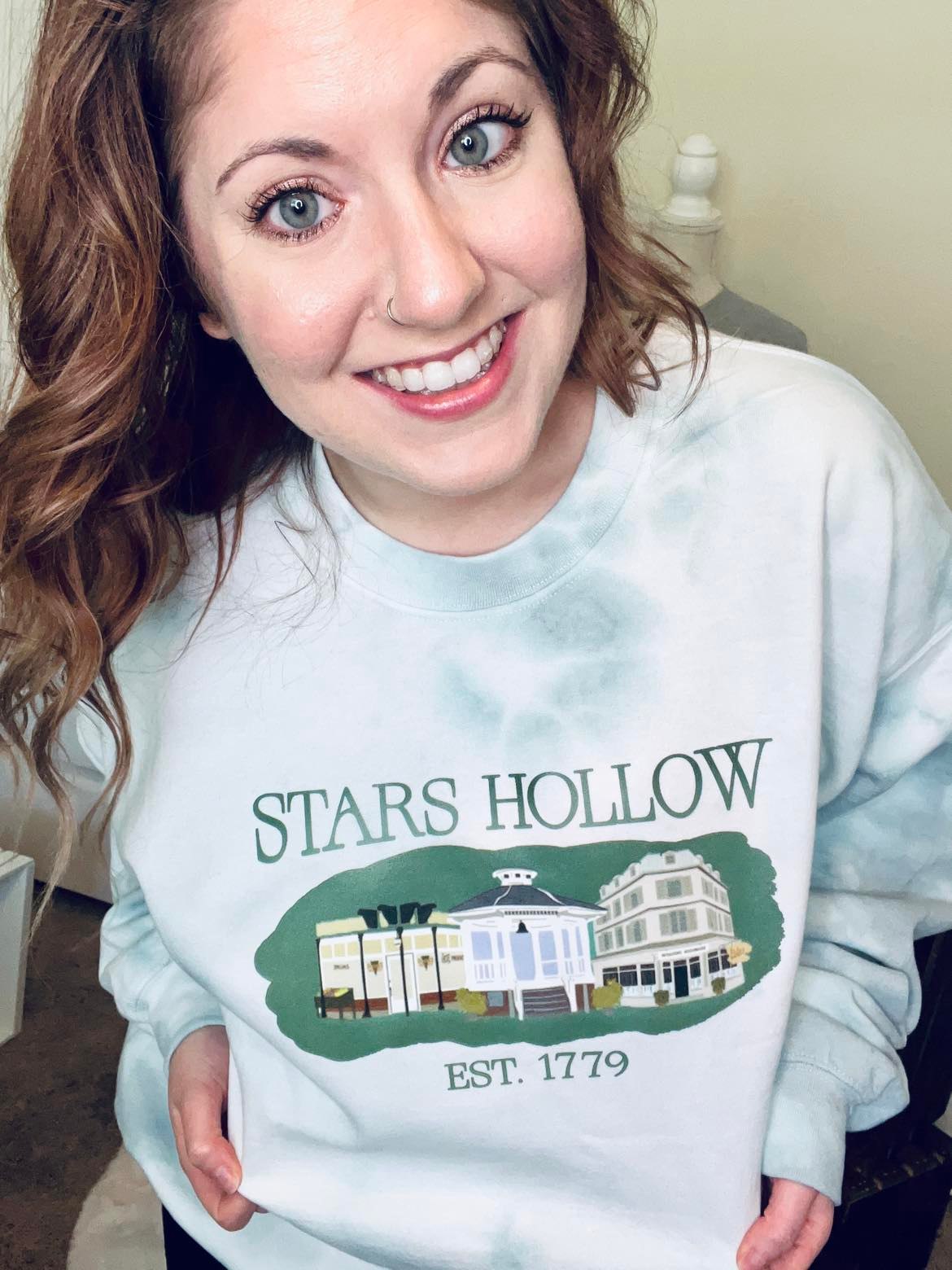 Stars Hollow Gray Tie Dye Crew Neck