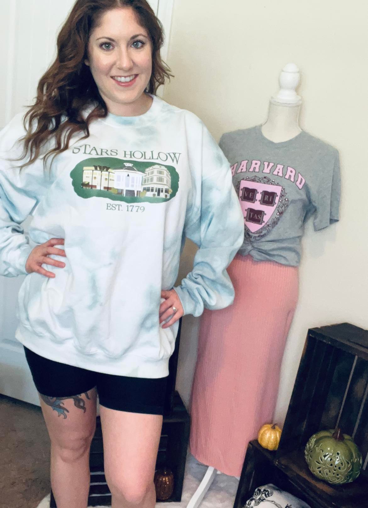 Stars Hollow Gray Tie Dye Crew Neck