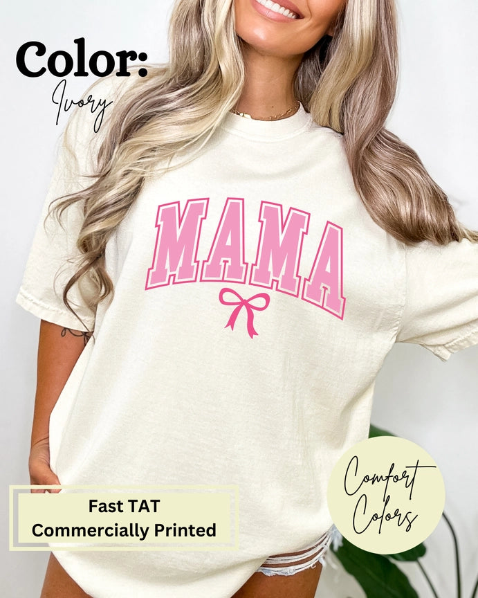 Pre-Order Mama Pink Bow Graphic Tee