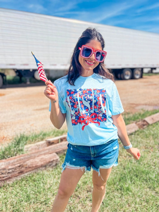 Pre-Order Floral USA Graphic Tee
