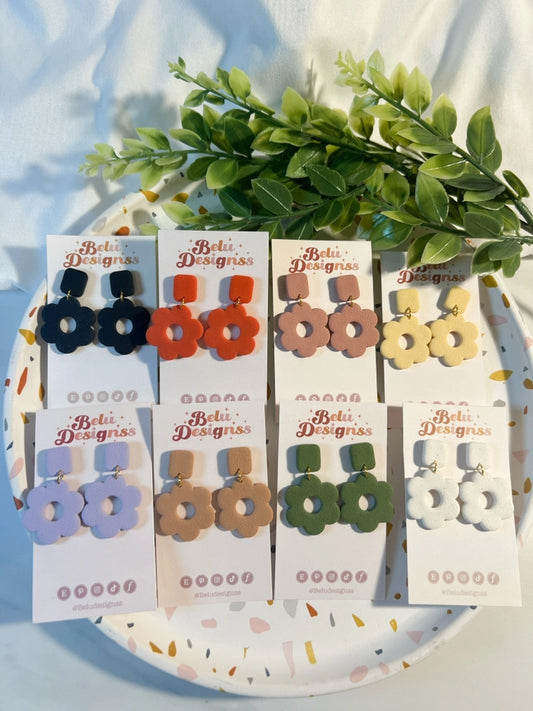 Pre-Order Colorful Flower Polymer Clay Earrings