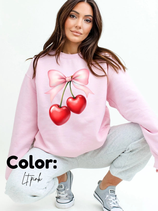 Pre-Order Cherry Bow Crew Neck
