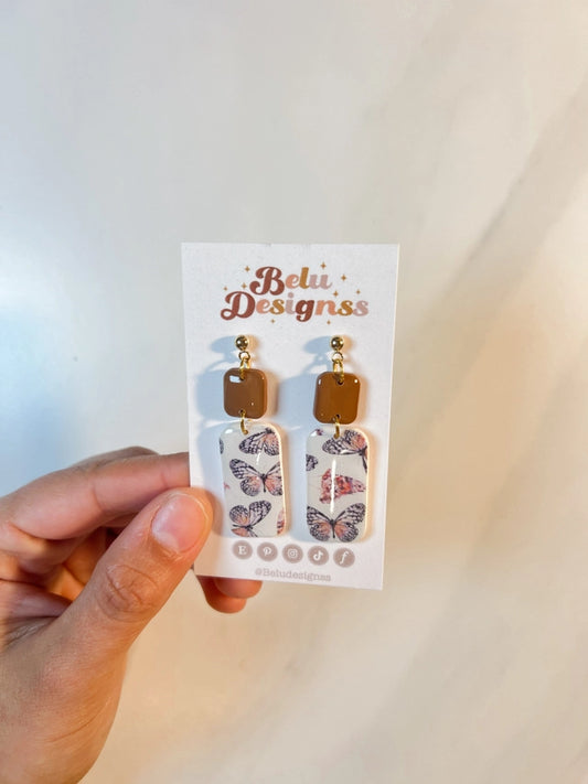 Pre-Order Butterfly Polymer Transfer Clay Earrings
