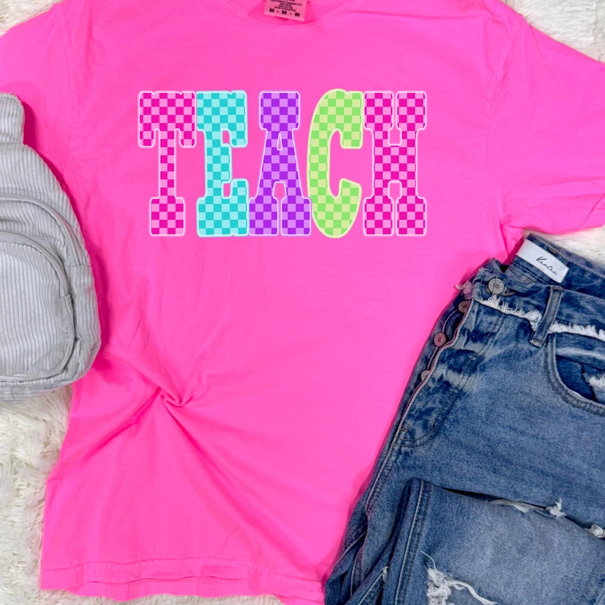 Pre-Order Checkered Teach Graphic Tee