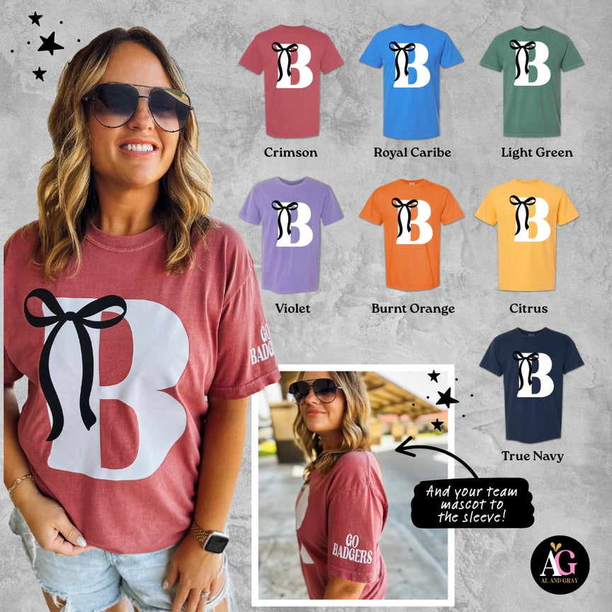 Pre-Order Custom School Initial Graphic Tee