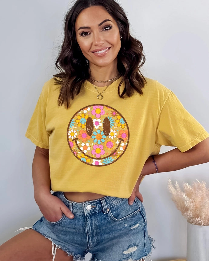 Pre-Order Floral Smiley Graphic Tee