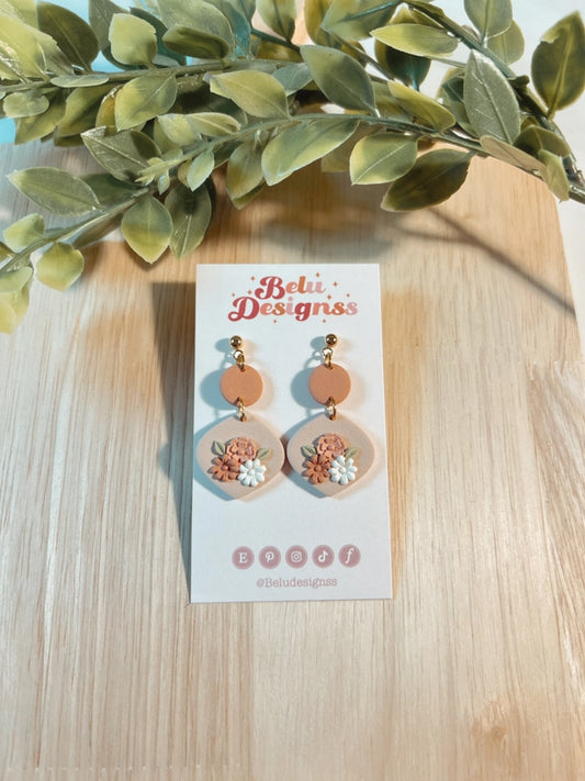 Pre-Order Cute Shapes with Flowers Polymer Clay Earrings