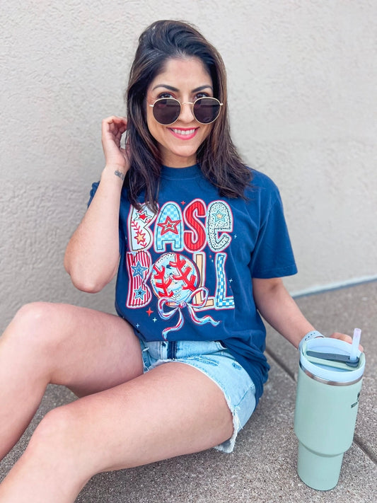 Pre-Order Baseball Patchwork Graphic Tee