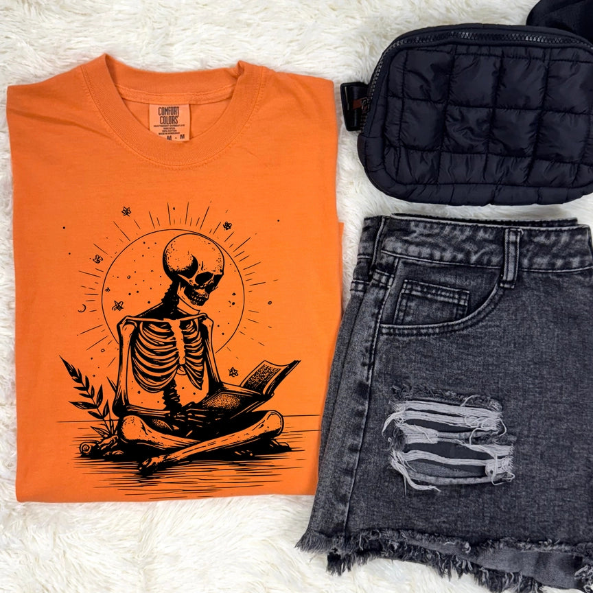 Pre-Order Skeleton Reading Graphic Tee