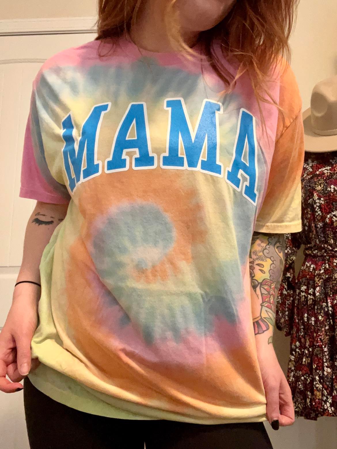MAMA Collegiate Tie Dye Tee