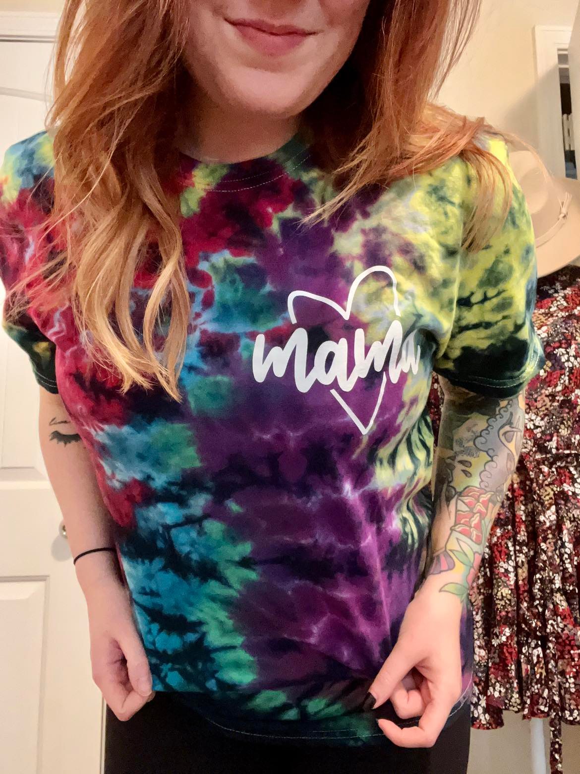 Mama Heart Crinkle Tie Dye