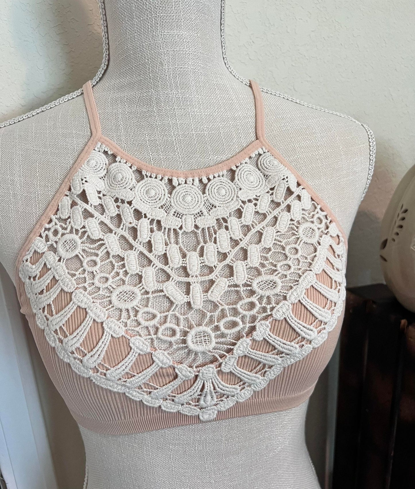 High Neck Crochet Bralette