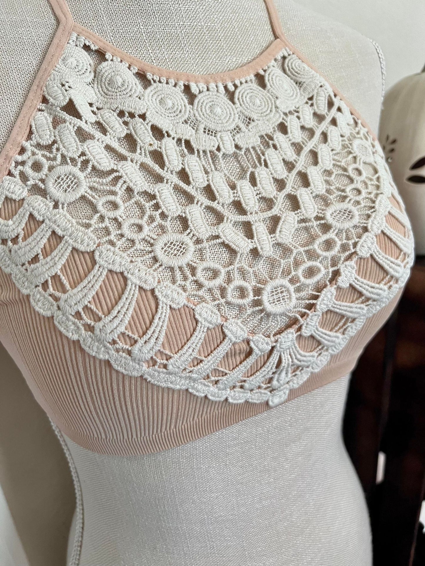 High Neck Crochet Bralette