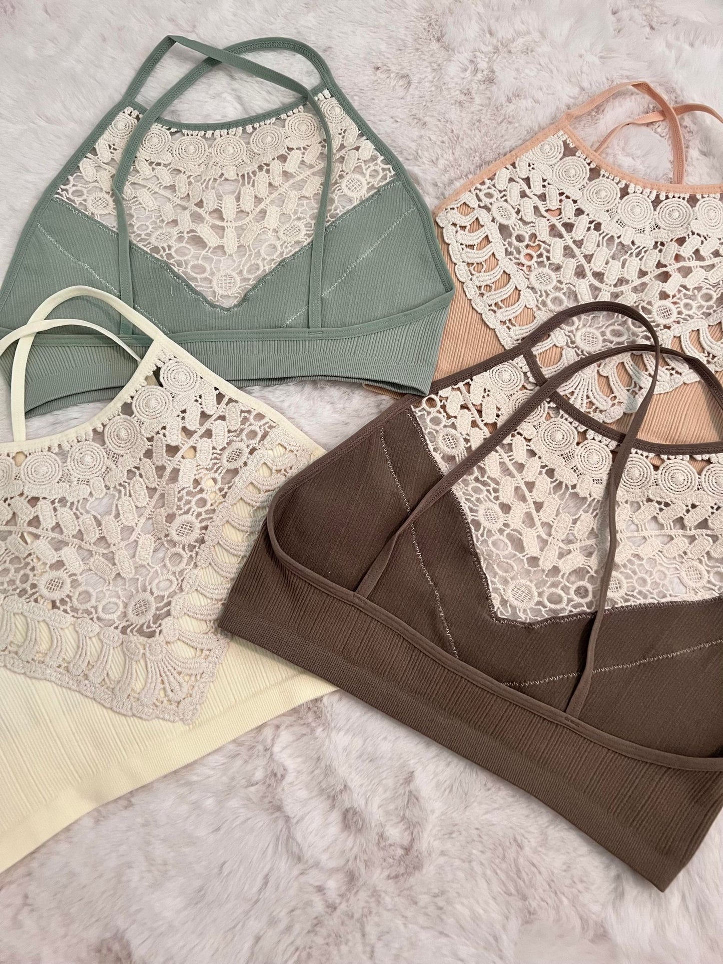 High Neck Crochet Bralette