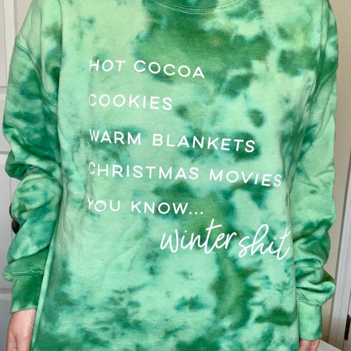 Winter List Green Tie Dye Crew Neck